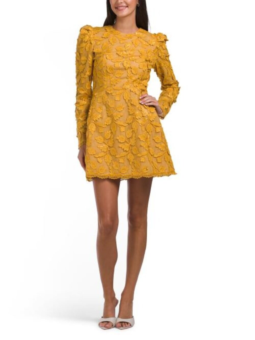 HELSI Long Sleeve Embellished Mini Dress